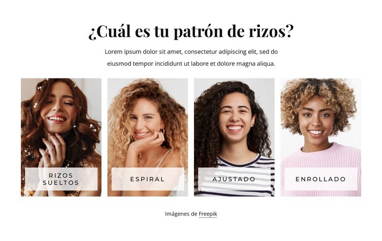 Patrón de pelo rizado Diseño de páginas web