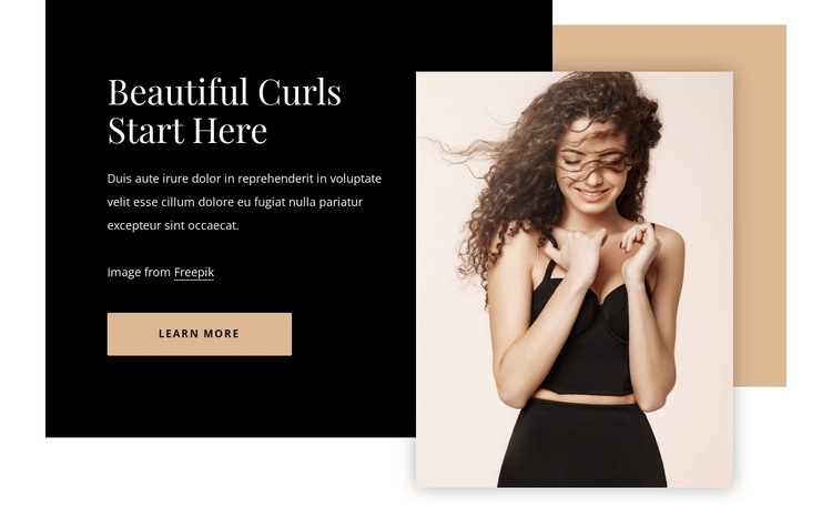 Beautiful curls starts here Homepage Design
