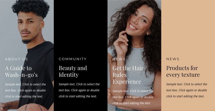 Curls and waves are very trendy Homepage Design