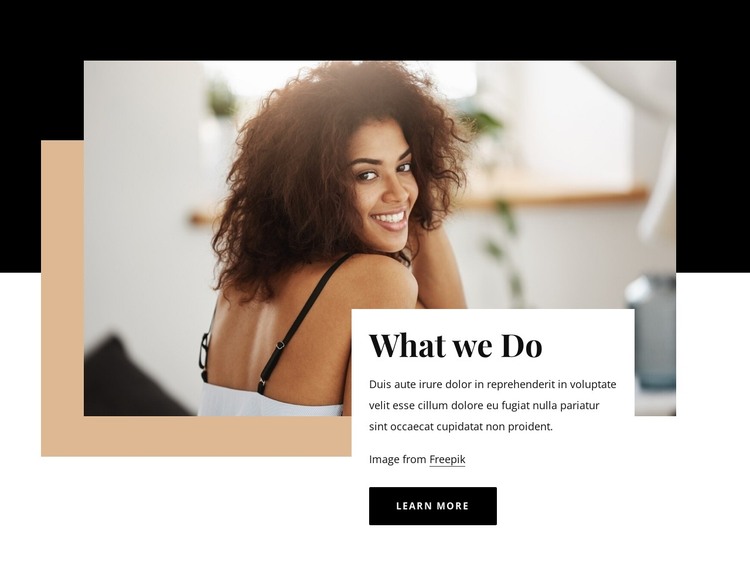 We use only the best hair products for curly hair HTML Template