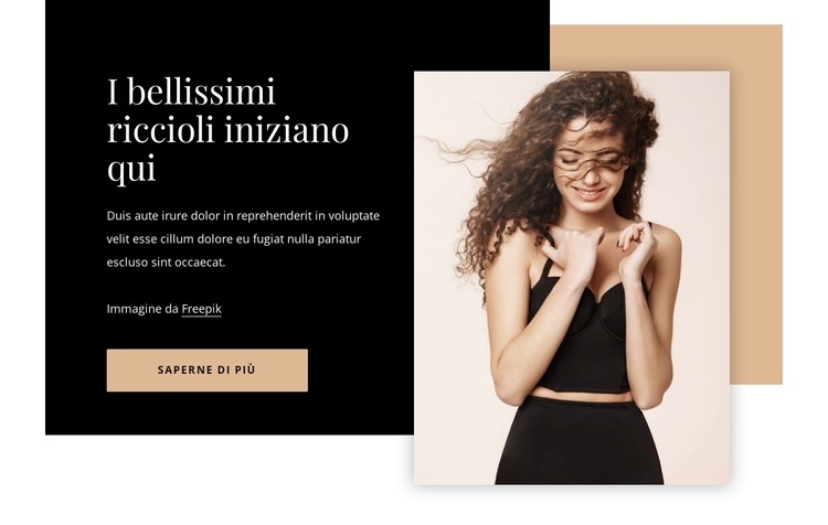 I bellissimi riccioli iniziano qui Mockup del sito web