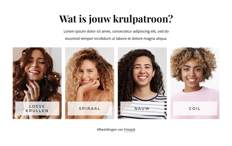 Krul haarpatroon Sjabloon voor één pagina