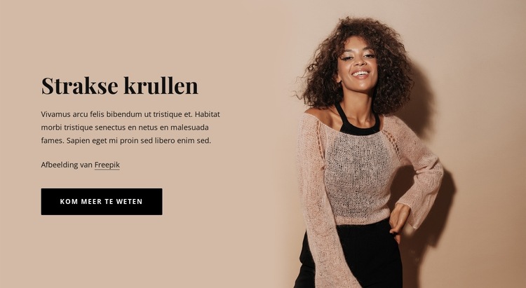 Strakke krullen Website sjabloon