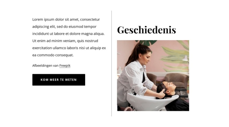 Geschiedenis van schoonheidssalon Website sjabloon