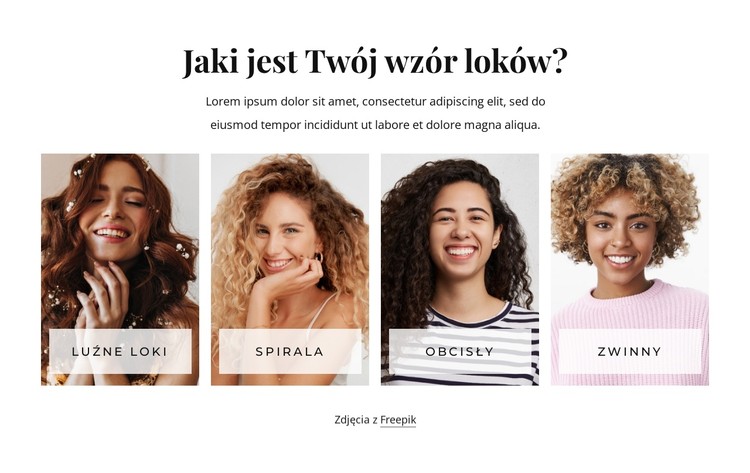 Wzór kręconych włosów Szablon CSS