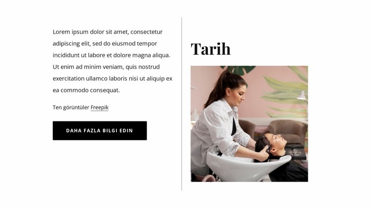 Güzellik salonunun tarihi Web Sitesi Mockup'ı