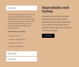 Einseitenvorlage Für Haarschnitte Und Styling