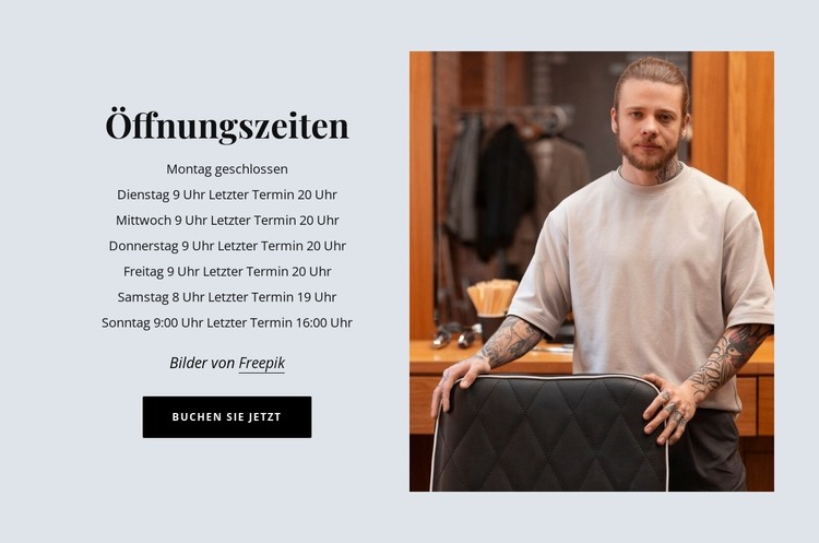 Öffnungszeiten des Schönheitssalons HTML-Vorlage