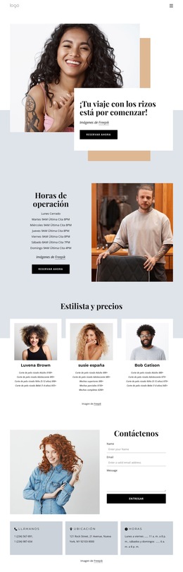 Tu Viaje De Rizos - Plantilla De Diseño De Sitio Web