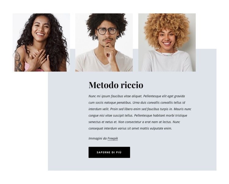 Tagli e styling Modello HTML