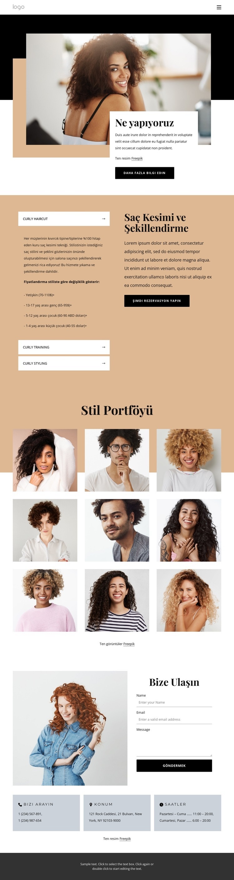 Yerel kıvırcık saç uzmanları Web sitesi tasarımı