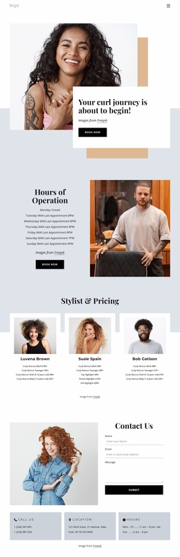 Your Curl Journey - Website Design Template