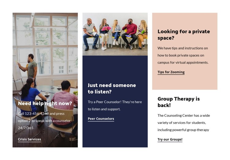 Group therapy center CSS Template