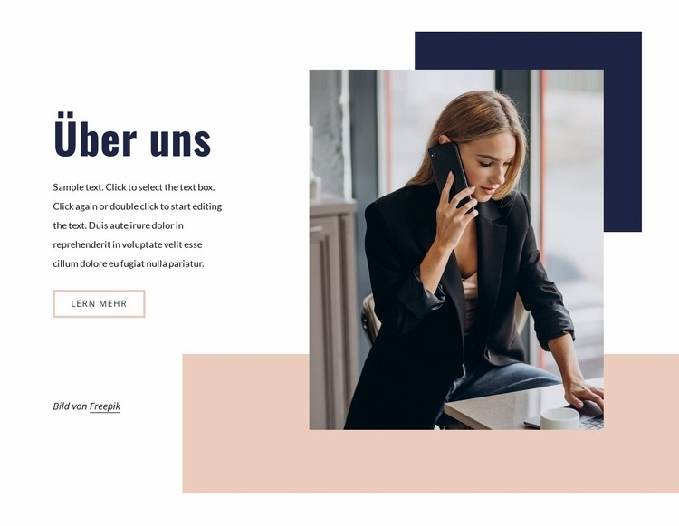 Entdecken Sie unsere Geschichte Website-Modell