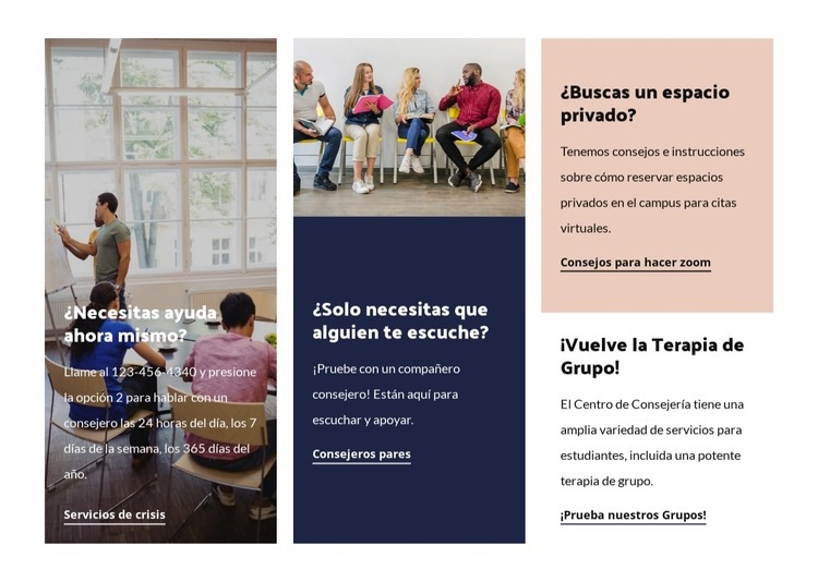 centro de terapia de grupo Diseño de páginas web