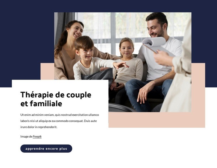 Thérapie de couple et familiale Maquette de site Web