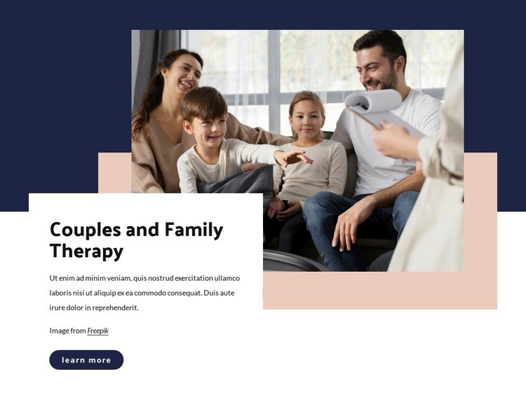 Couples and family therapy Homepage Design