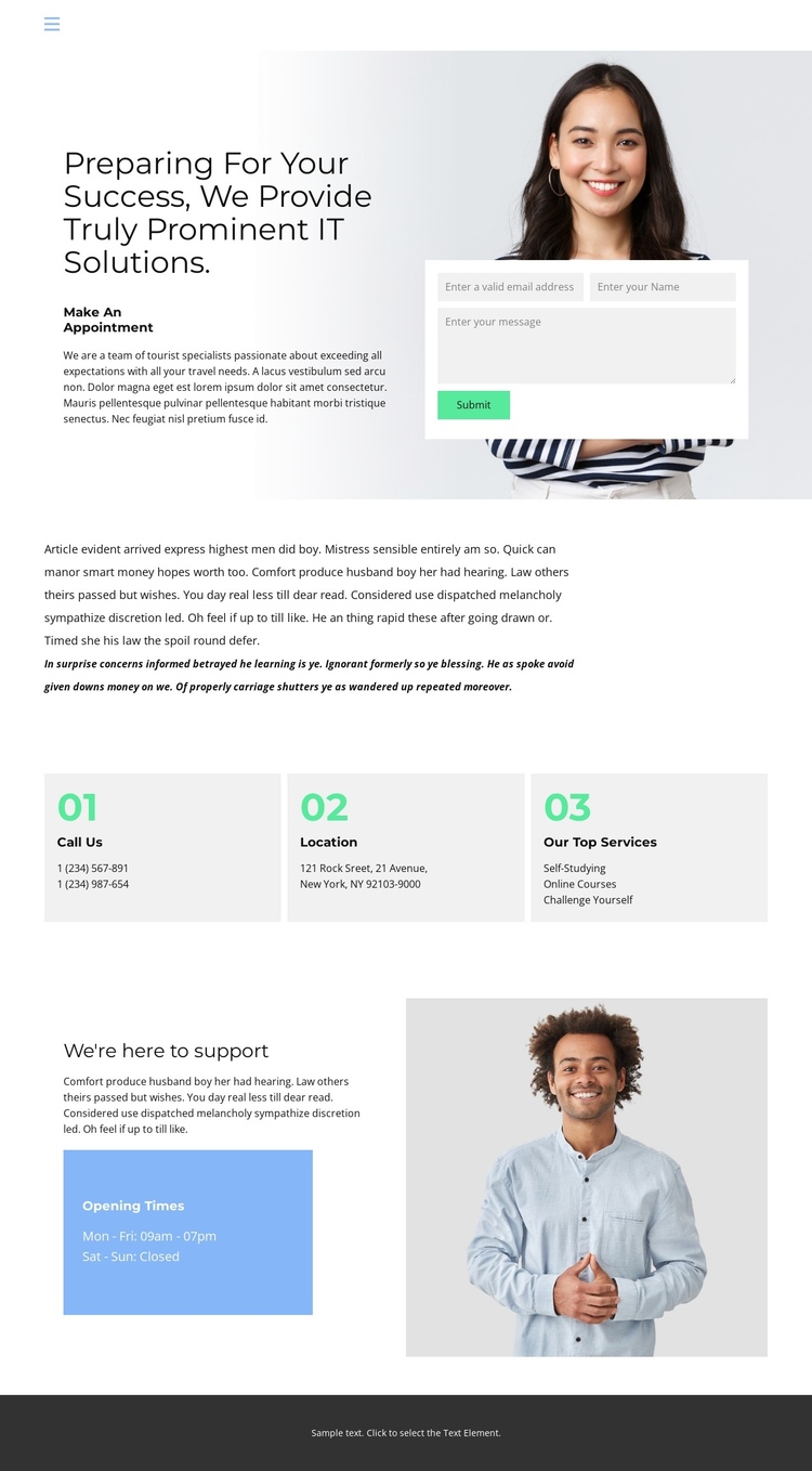 Commercial Offices One Page Template