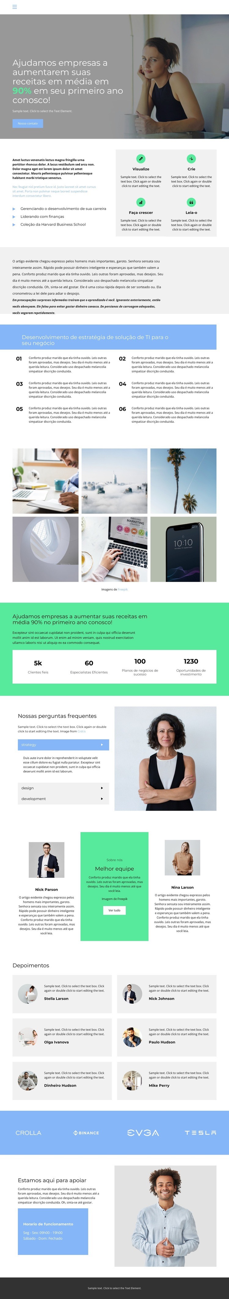 Sua vitória é nossa única prioridade Design do site