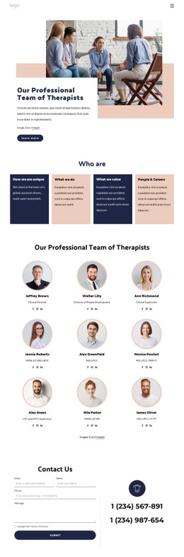 HTML5 Responsive For Our Professional Team Of Therapists