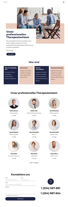 HTML-Landingpage Für Unser Professionelles Therapeutenteam