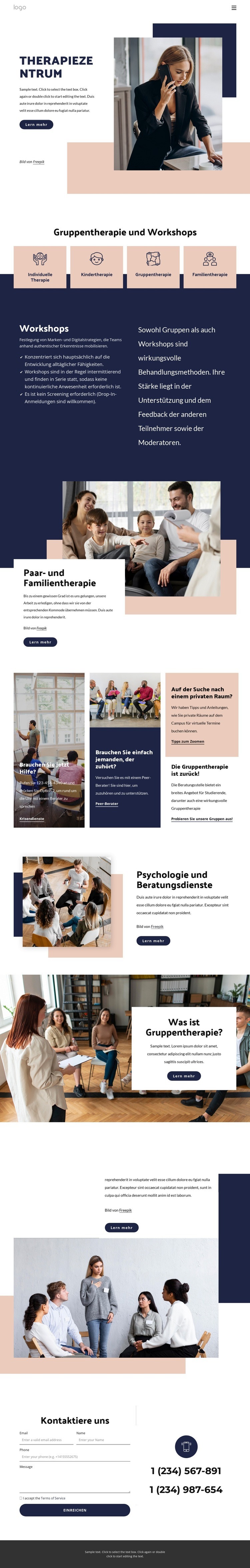 Therapiezentrum Website design