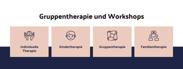 Gruppentherapie und Workshops Website-Modell