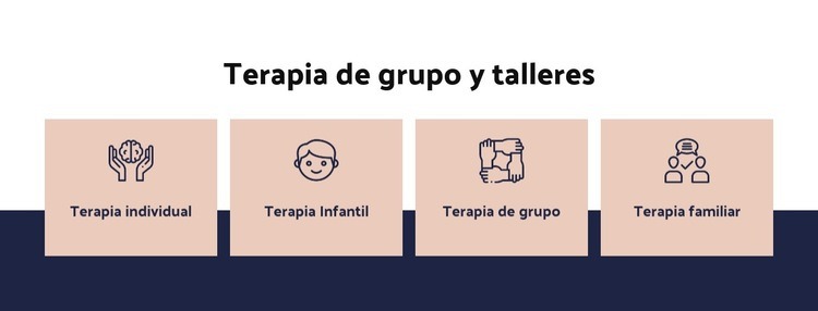 Terapia de grupo y talleres. Plantilla