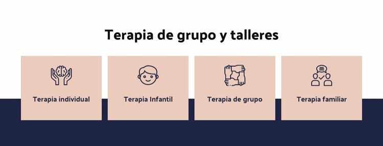 Terapia de grupo y talleres. Plantilla de una página