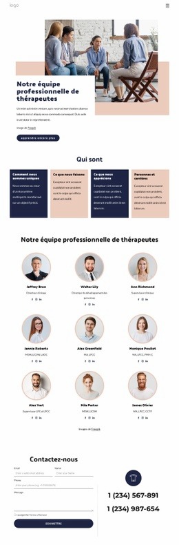 Notre Équipe Professionnelle De Thérapeutes