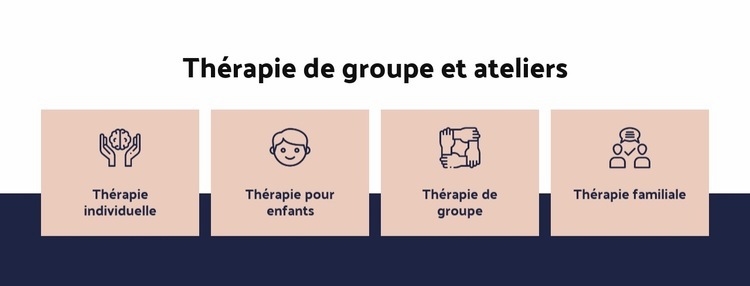 Thérapie de groupe et ateliers Maquette de site Web