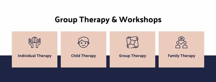 Group therapy and workshops Html Code Example