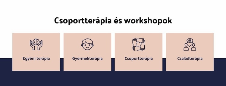Csoportterápia és workshopok Weboldal tervezés