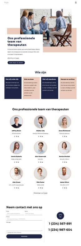 Ons Professionele Team Van Therapeuten