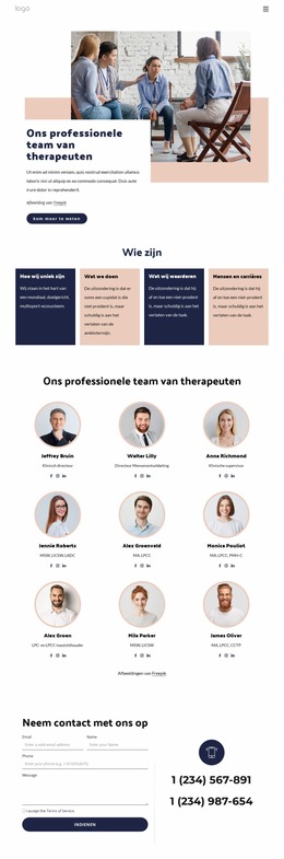 Ons Professionele Team Van Therapeuten Joomla-Sjabloon 2024