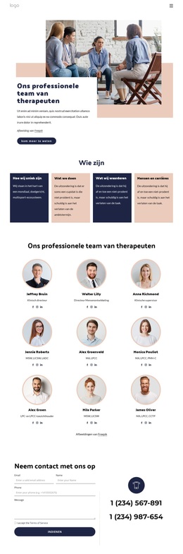 Ons Professionele Team Van Therapeuten - Prachtig WordPress-Thema