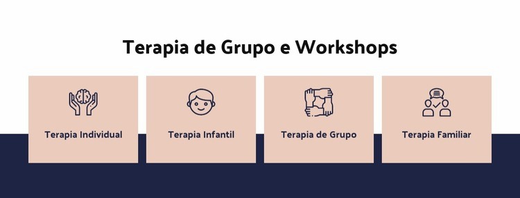 Terapia de grupo e workshops Design do site