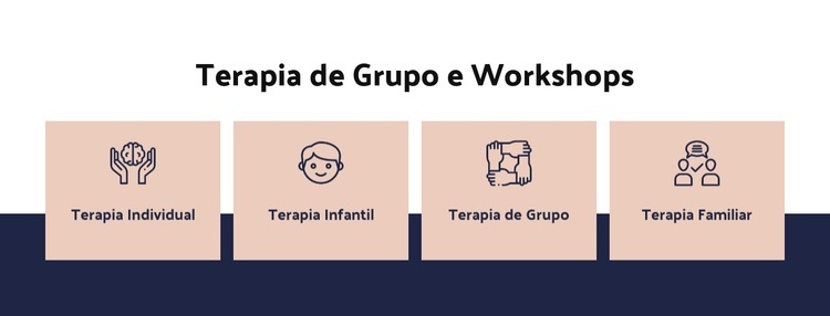 Terapia de grupo e workshops Maquete do site