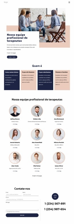 Nossa Equipe Profissional De Terapeutas - Modelo De Site Gratuito