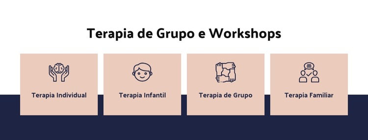 Terapia de grupo e workshops Modelo de site