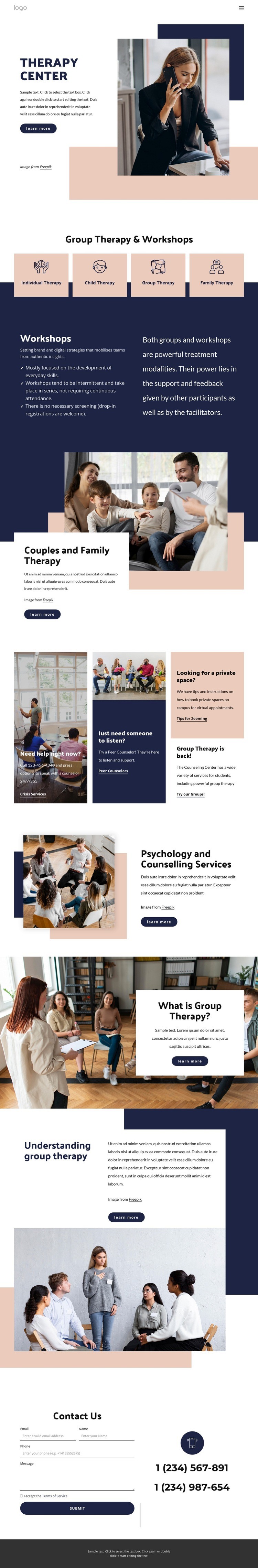 Terapicenter Html webbplatsbyggare