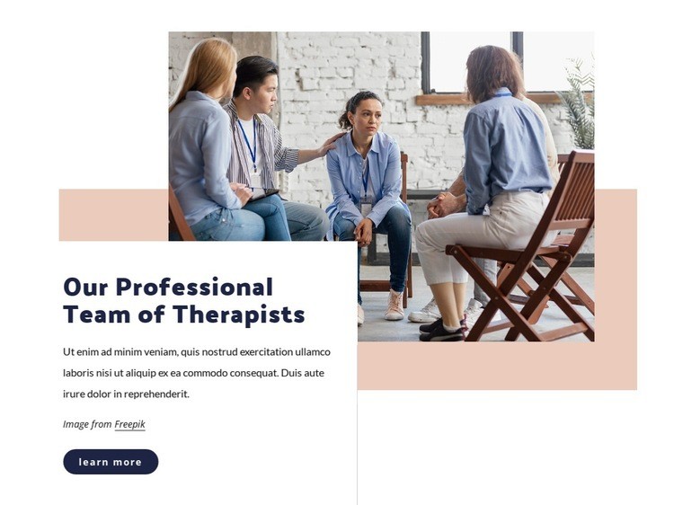 Team av terapeut Html webbplatsbyggare