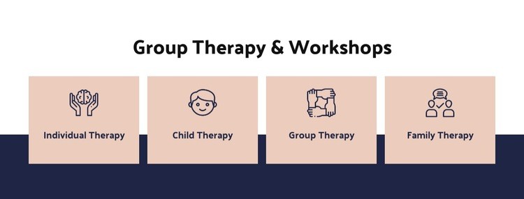 Gruppterapi och workshops Html webbplatsbyggare