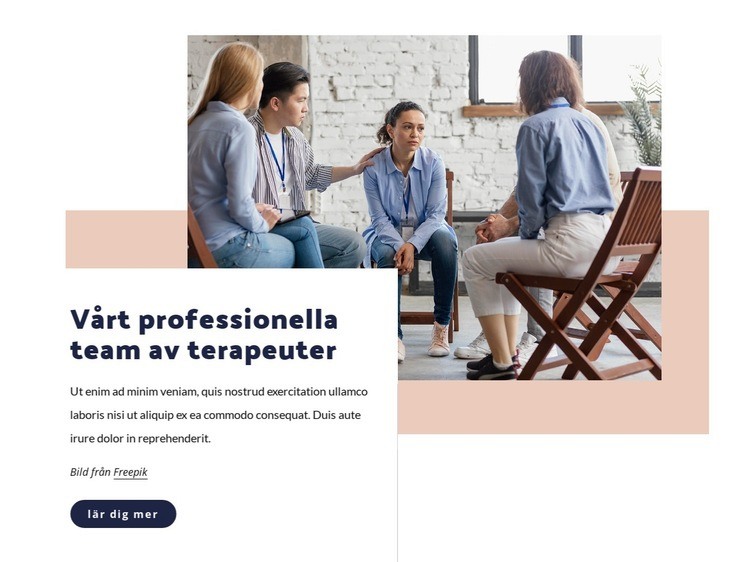 Team av terapeut Hemsidedesign