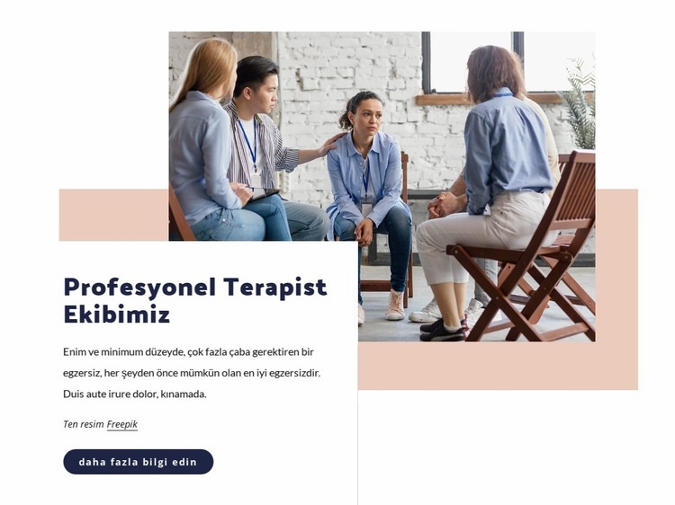 Terapist ekibi Açılış sayfası