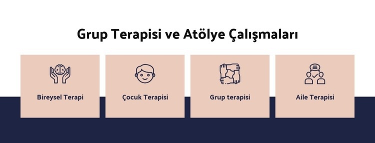 Grup terapisi ve atölye çalışmaları Html Web Sitesi Oluşturucu