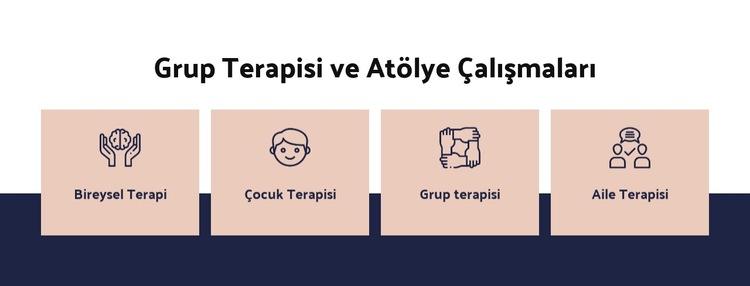 Grup terapisi ve atölye çalışmaları Web Sitesi Şablonu