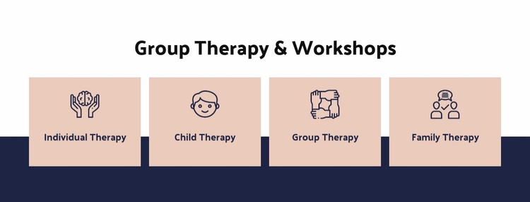 Group therapy and workshops Landing Page
