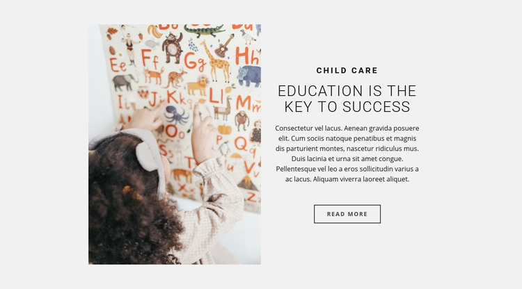 Education is the key to success Homepage Design