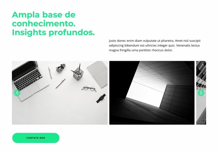 Controle deslizante com imagens comerciais Design do site